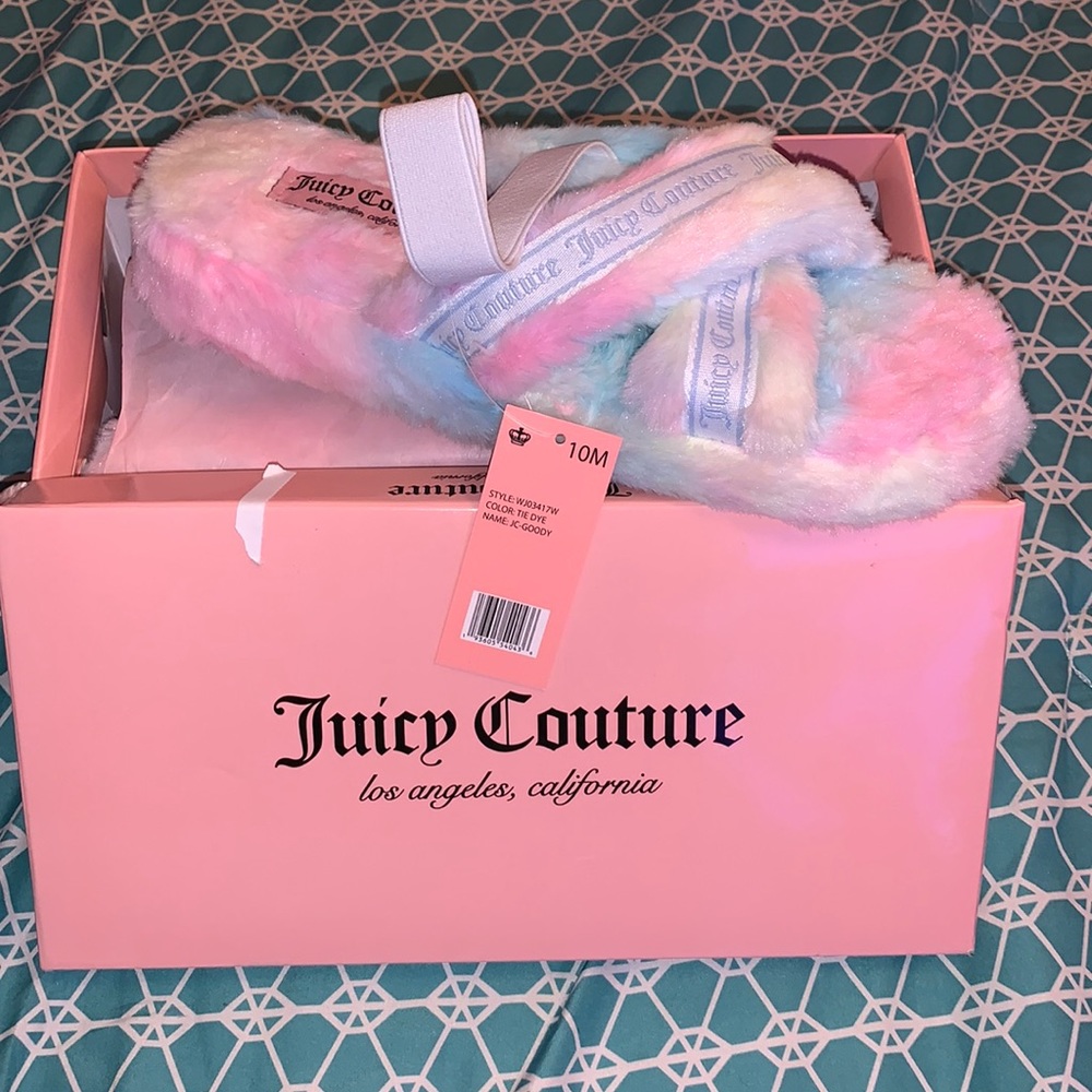 NIB Juicy Couture JC Goody Tie Dye Slippers 💗💅🏼